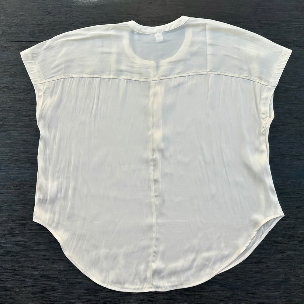 Old Navy Ivory Satin Dolman Short Sleeve Blouse Size XL